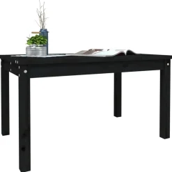 vidaXL - Tuintafel - Zwart - Massief grenenhout - 82.5 x 50.5 x 45 cm