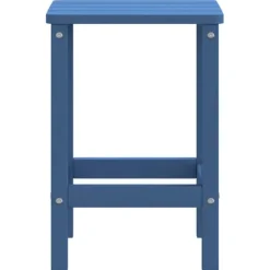 Tuintafels-vidaXL - Tuintafel Adirondack - Vierkant - Aquablauw - HDPE - 38x38x46 cm