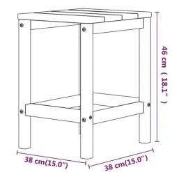 Tuintafels-vidaXL - Tuintafel Adirondack - Vierkant - Aquablauw - HDPE - 38x38x46 cm