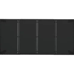 vidaXL - Tuintafel Met Glazen Blad - Zwart - Poly rattan - 190 x 90 x 75 cm