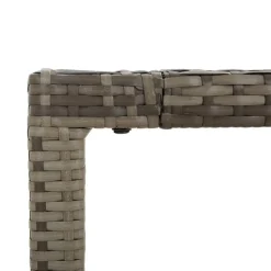 Tuintafels-vidaXL - Tuintafel Met Houten Blad - Grijs - Poly rattan - 190 x 90 x 75 cm