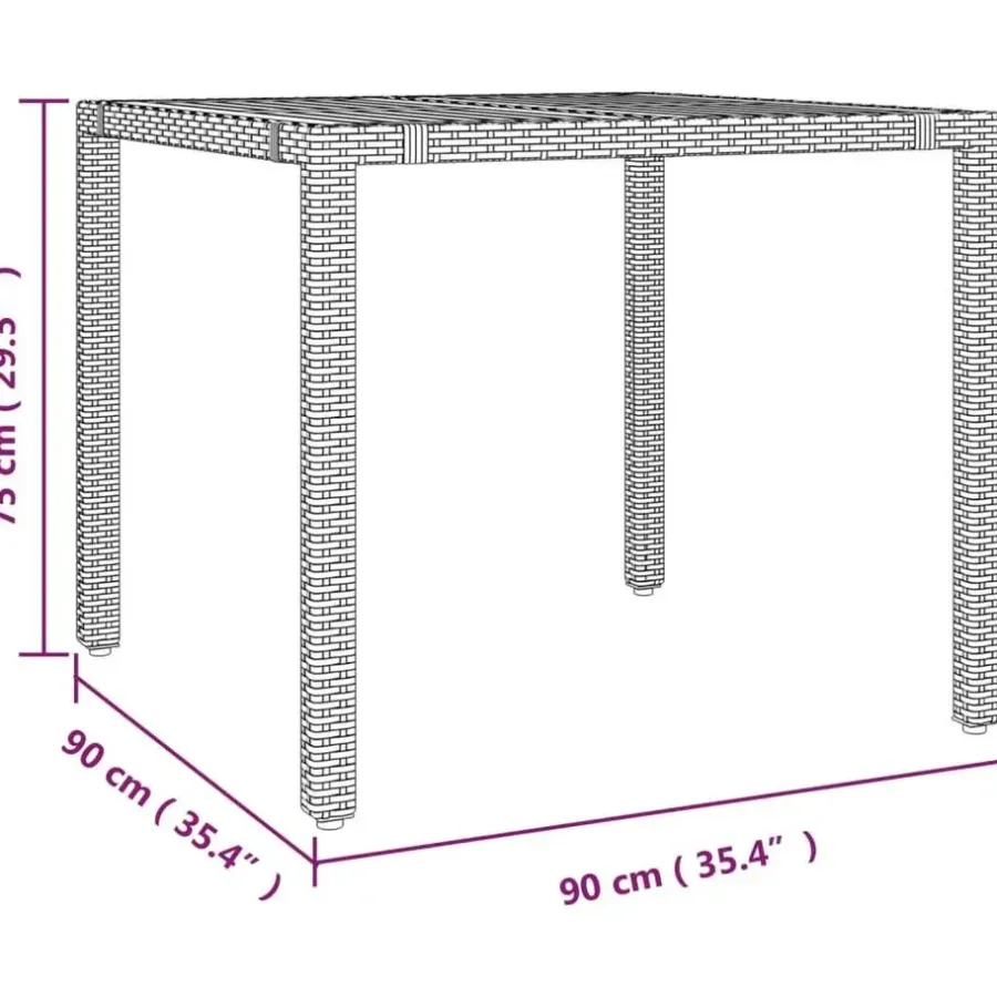 Tuintafels-vidaXL - Tuintafel Met Houten Blad - Grijs - Poly rattan en acaciahout