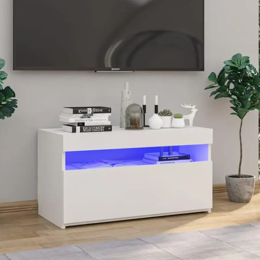 Tv Meubels-vidaXL - Tv-kast - Wit - Bewerkt hout