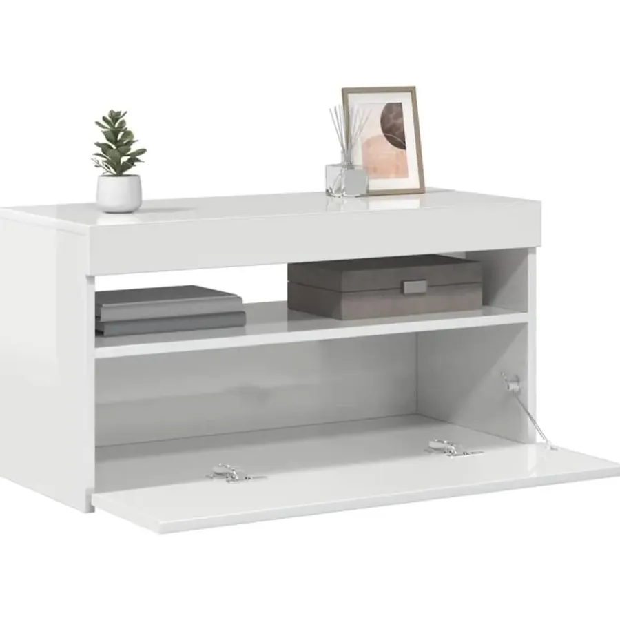 Tv Meubels-vidaXL - Tv-kast - Wit - Bewerkt hout