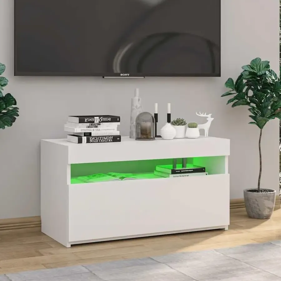 Tv Meubels-vidaXL - Tv-kast - Wit - Bewerkt hout
