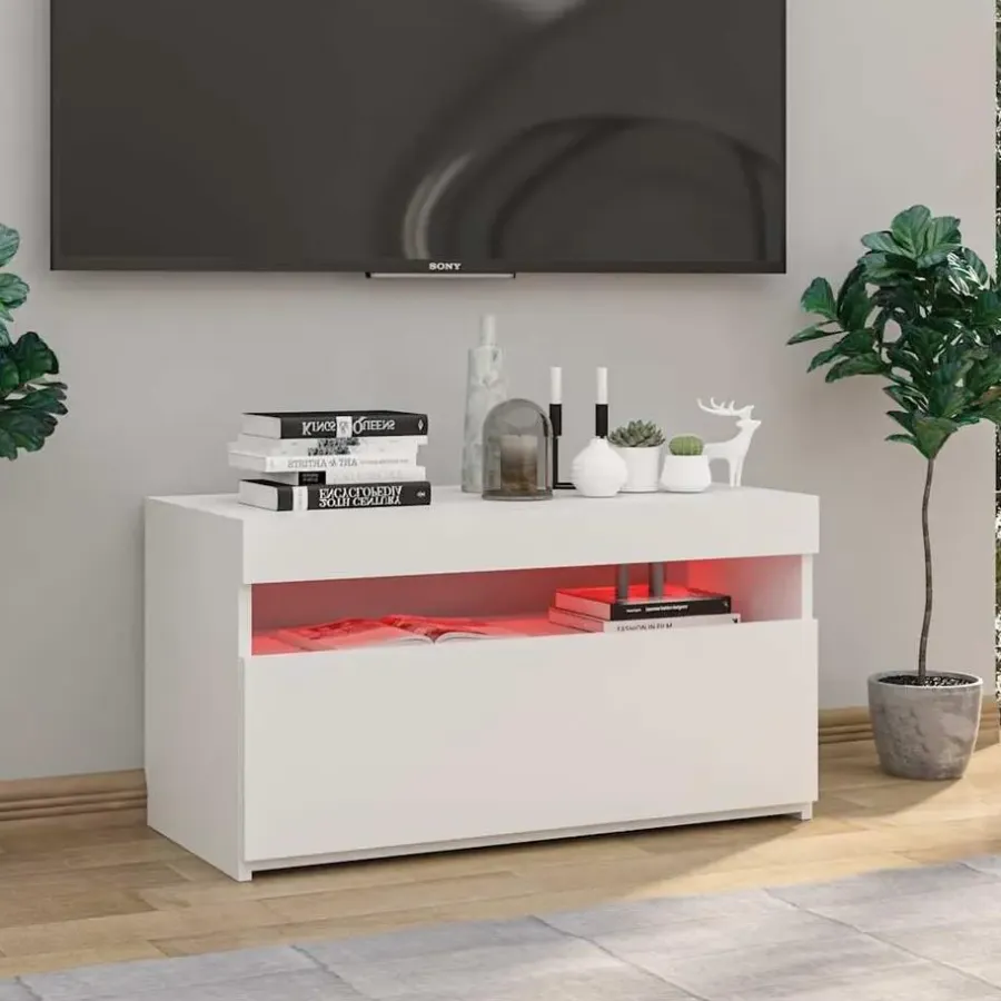 Tv Meubels-vidaXL - Tv-kast - Wit - Bewerkt hout