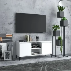 vidaXL - Tv-kast - Wit - Bewerkt hout