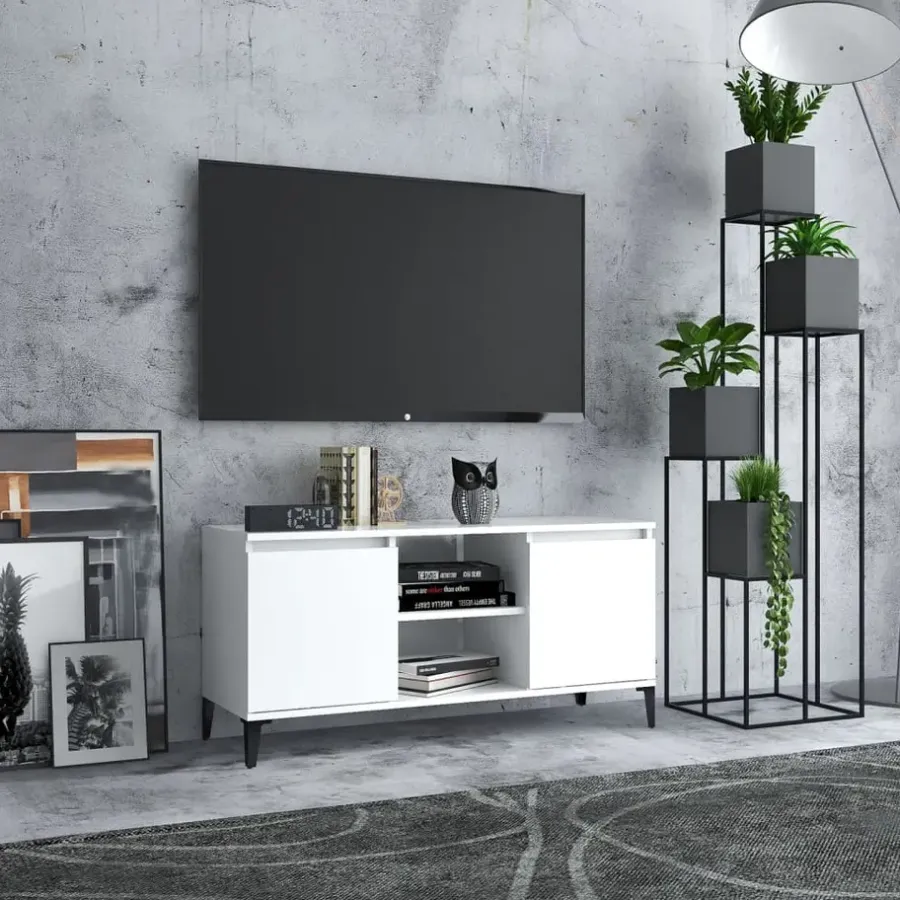 vidaXL - Tv-kast - Wit - Bewerkt hout