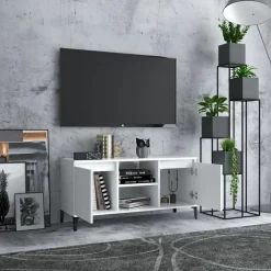 vidaXL - Tv-kast - Wit - Bewerkt hout
