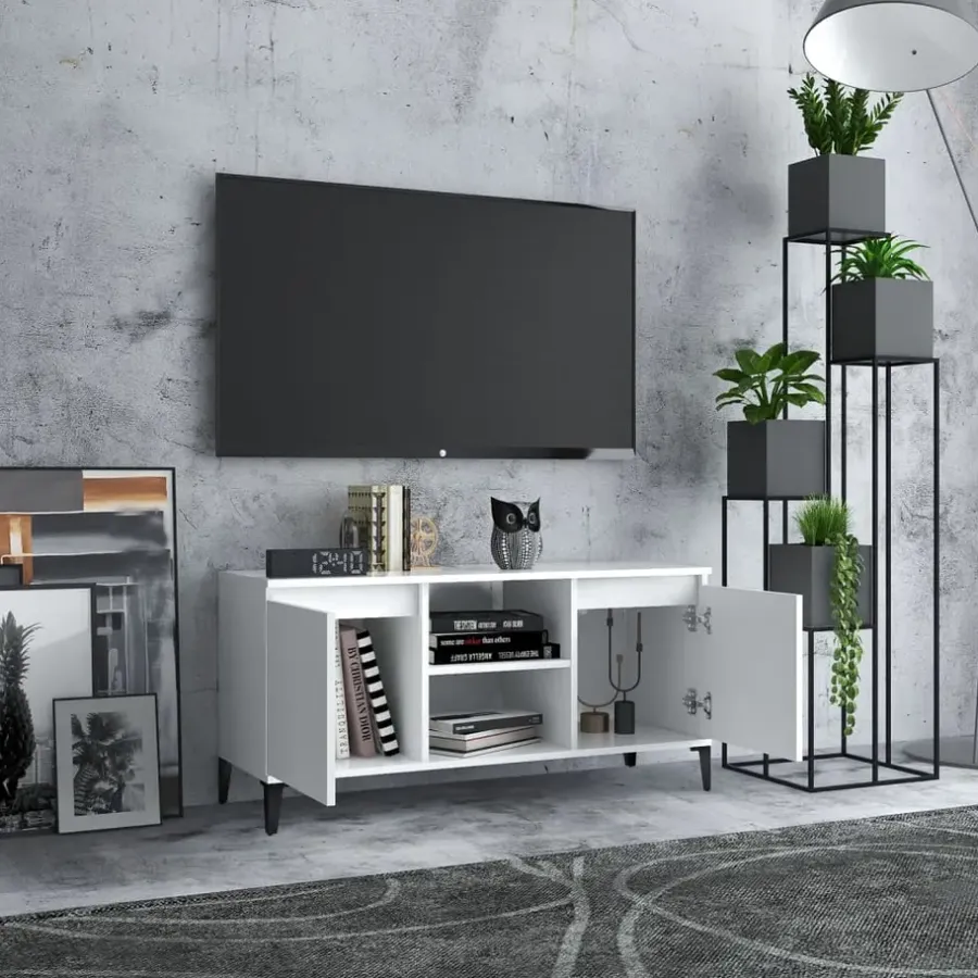 vidaXL - Tv-kast - Wit - Bewerkt hout