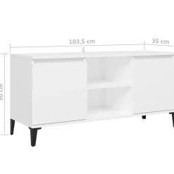 vidaXL - Tv-kast - Wit - Bewerkt hout