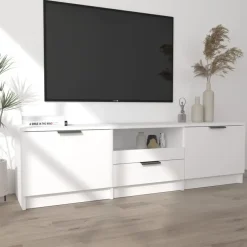 vidaXL - Tv-kast - Wit - Bewerkt hout
