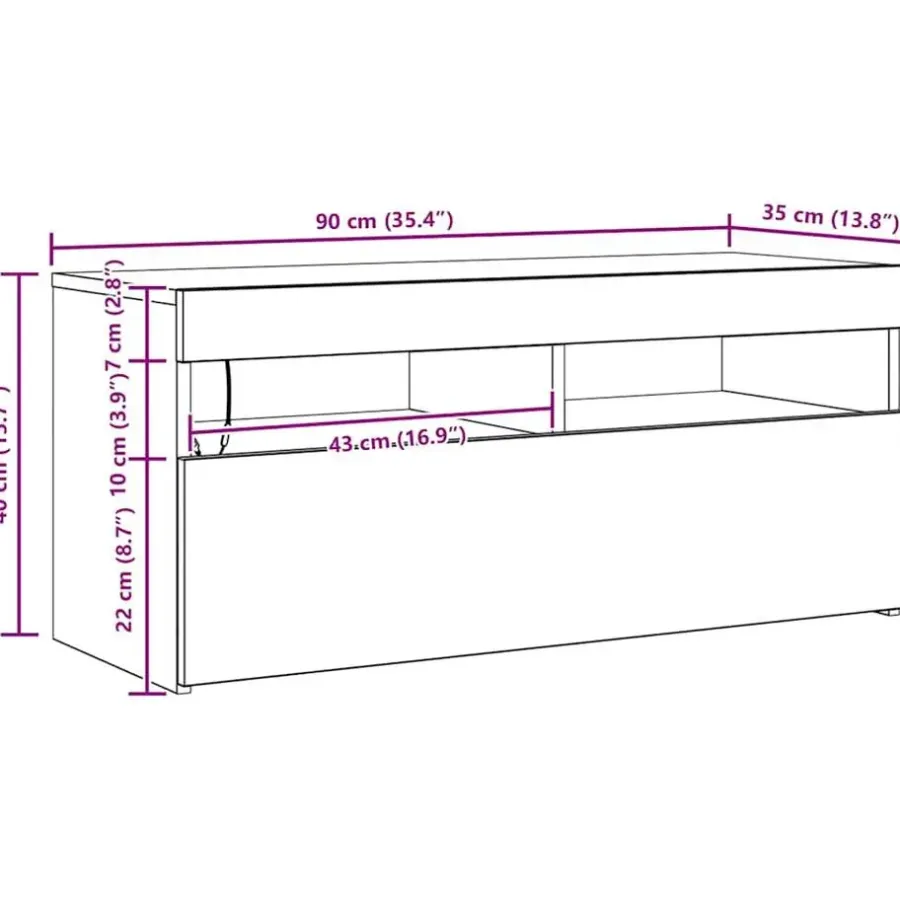 vidaXL - Tv-kast - Zwart - Bewerkt hout