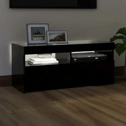vidaXL - Tv-kast - Zwart - Bewerkt hout