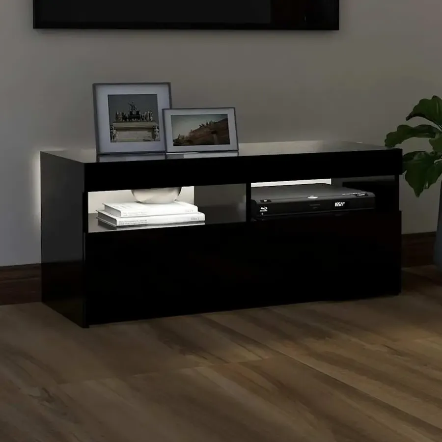 vidaXL - Tv-kast - Zwart - Bewerkt hout