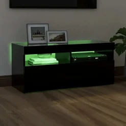 vidaXL - Tv-kast - Zwart - Bewerkt hout