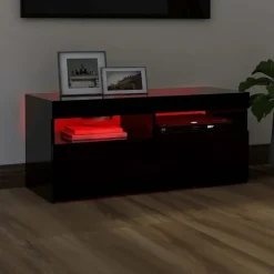 vidaXL - Tv-kast - Zwart - Bewerkt hout