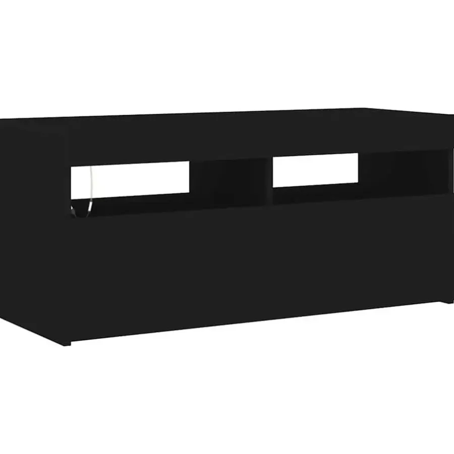 vidaXL - Tv-kast - Zwart - Bewerkt hout