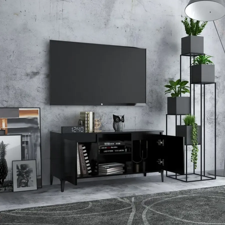 Tv Meubels-vidaXL - Tv-kast - Zwart - Bewerkt hout
