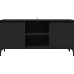 Tv Meubels-vidaXL - Tv-kast - Zwart - Bewerkt hout
