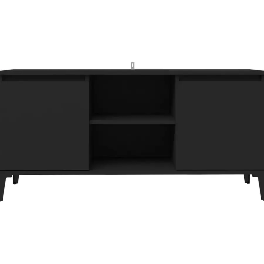 Tv Meubels-vidaXL - Tv-kast - Zwart - Bewerkt hout