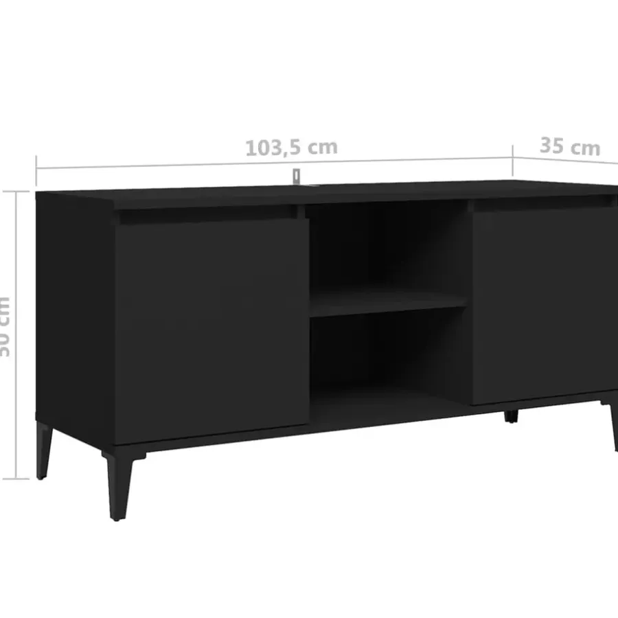Tv Meubels-vidaXL - Tv-kast - Zwart - Bewerkt hout
