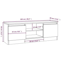 vidaXL - Tv-kast - Zwart - Bewerkt hout