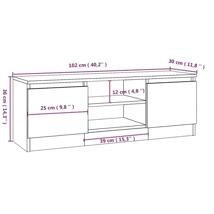 vidaXL - Tv-kast - Zwart - Bewerkt hout