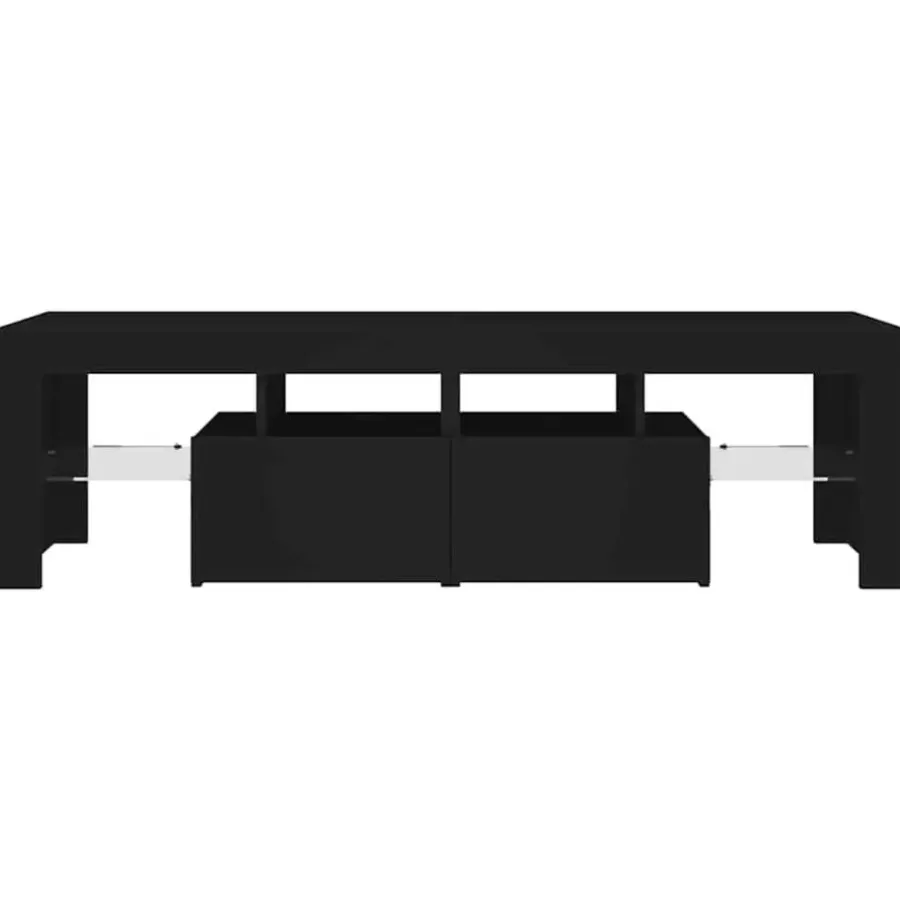 vidaXL - Tv-kast - Zwart - Bewerkt hout
