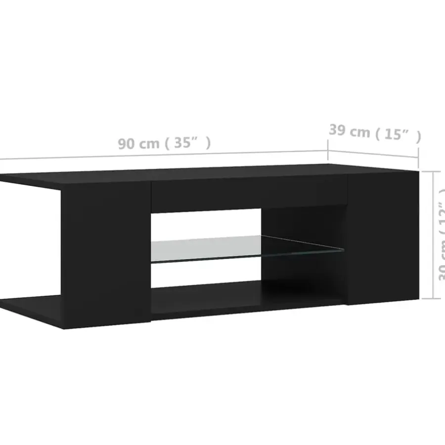 Tv Meubels-vidaXL - Tv-kast - Zwart - Bewerkt hout