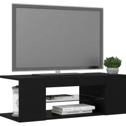 Tv Meubels-vidaXL - Tv-kast - Zwart - Bewerkt hout