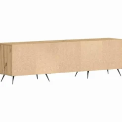 vidaXL - TV-meubel 3 vakken 3 deuren - Artisanaal eiken - Hout - 150x30x44.5 cm