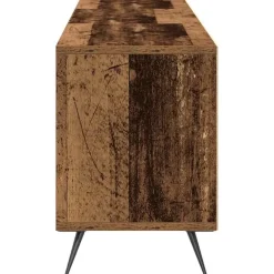 Tv Meubels-vidaXL - TV-meubel 3 vakken 3 deuren - Oud hout - Hout - 150x30x44.5 cm