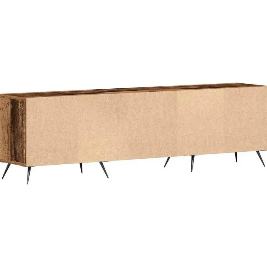 Tv Meubels-vidaXL - TV-meubel 3 vakken 3 deuren - Oud hout - Hout - 150x30x44.5 cm