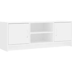 Tv Meubels-vidaXL - Tv-meubel - Wit - Bewerkt hout - 102 x 30 x 37.5 cm