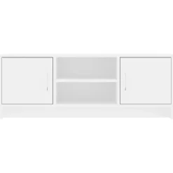 Tv Meubels-vidaXL - Tv-meubel - Wit - Bewerkt hout - 102 x 30 x 37.5 cm