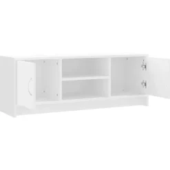 Tv Meubels-vidaXL - Tv-meubel - Wit - Bewerkt hout - 102 x 30 x 37.5 cm