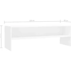 Tv Meubels-vidaXL - Tv-meubel - Wit - Bewerkt hout