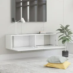 Tv Meubels-vidaXL - Tv-meubel - Wit - Bewerkt hout
