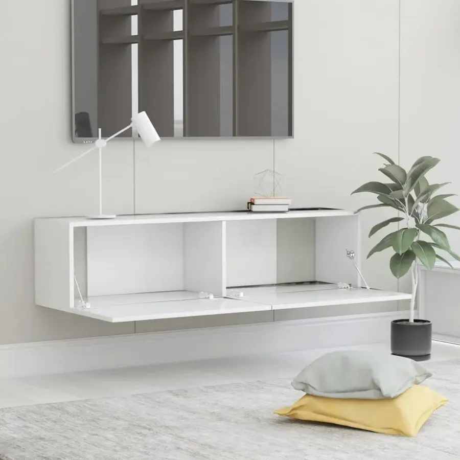 Tv Meubels-vidaXL - Tv-meubel - Wit - Bewerkt hout