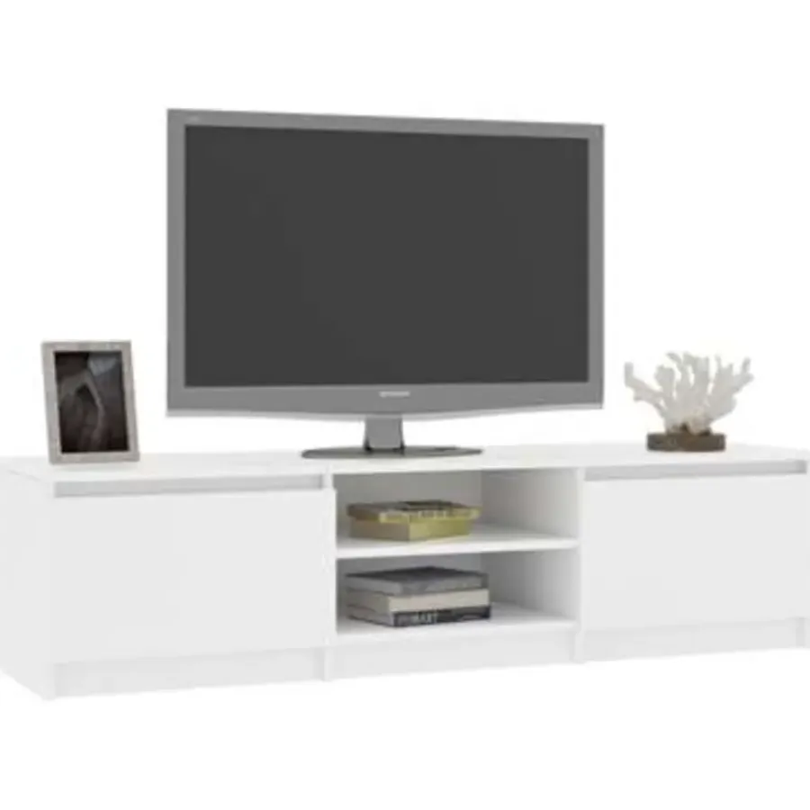 Tv Meubels-vidaXL - Tv-meubel - Wit - Bewerkt hout