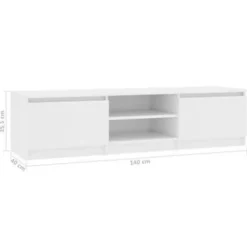 Tv Meubels-vidaXL - Tv-meubel - Wit - Bewerkt hout