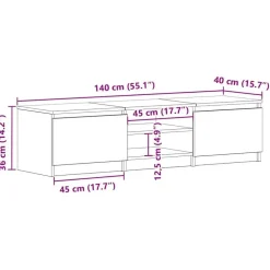 vidaXL - Tv-meubel - Zwart - Bewerkt hout
