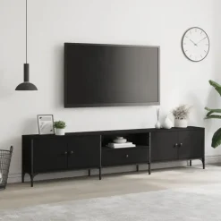 vidaXL - Tv-meubel - Zwart - Bewerkt hout