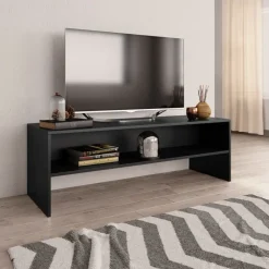 Tv Meubels-vidaXL - Tv-meubel - Zwart - Bewerkt hout