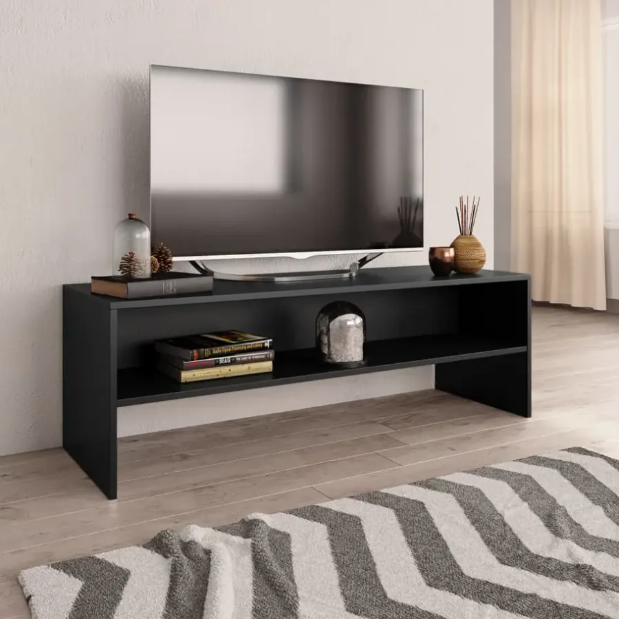 Tv Meubels-vidaXL - Tv-meubel - Zwart - Bewerkt hout