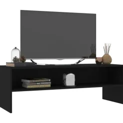 Tv Meubels-vidaXL - Tv-meubel - Zwart - Bewerkt hout
