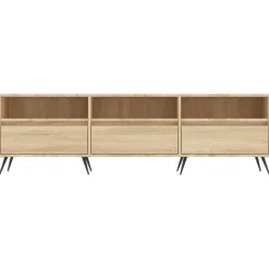 Tv Meubels-vidaXL - TV-meubel met 3 deuren en 3 vakken - Sonoma eiken - 150x30x44.5 cm