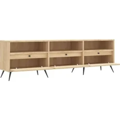 Tv Meubels-vidaXL - TV-meubel met 3 deuren en 3 vakken - Sonoma eiken - 150x30x44.5 cm