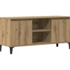 Tv Meubels-vidaXL - TV-meubel met 2 deuren en 2 vakken - Artisanaal eiken - 102x35x50 cm